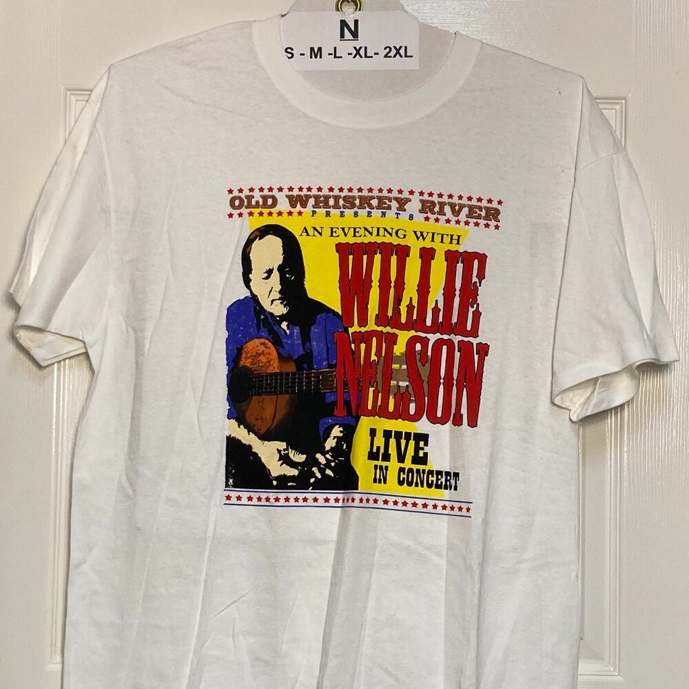Willie Nelson Original An Evening With Willie Nelson Live White Sze Xl